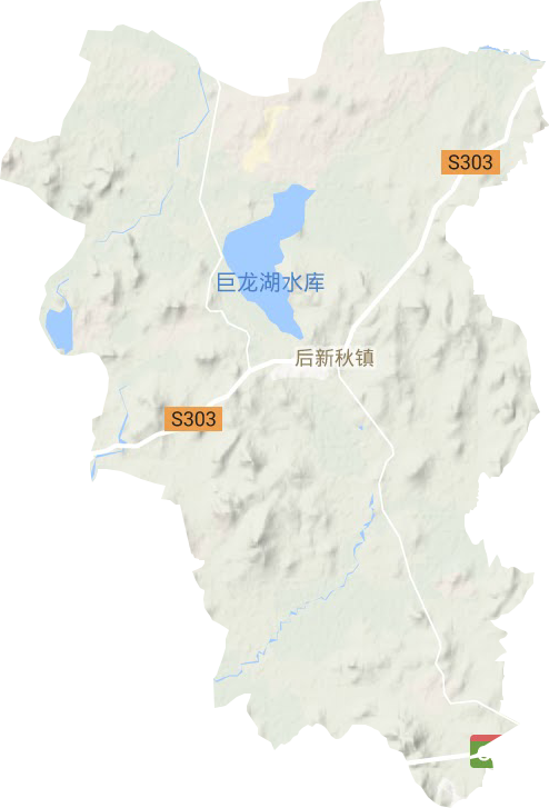 后新秋镇地形地图
