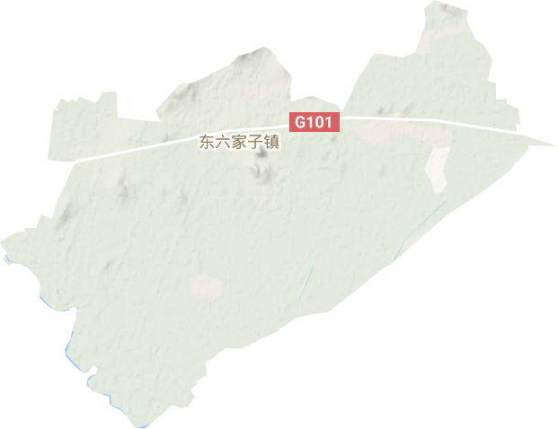 东六家子镇地形地图
