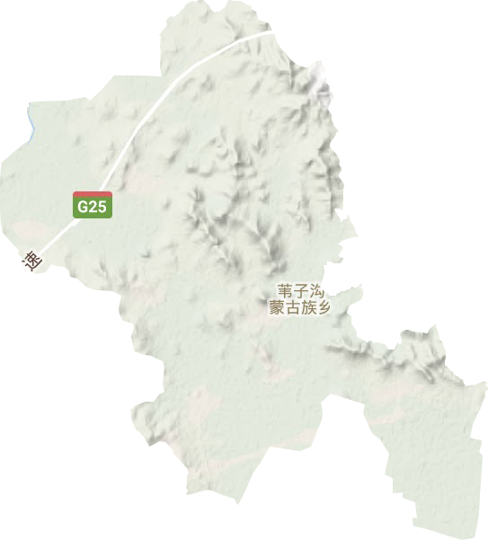 苇子沟镇地形地图