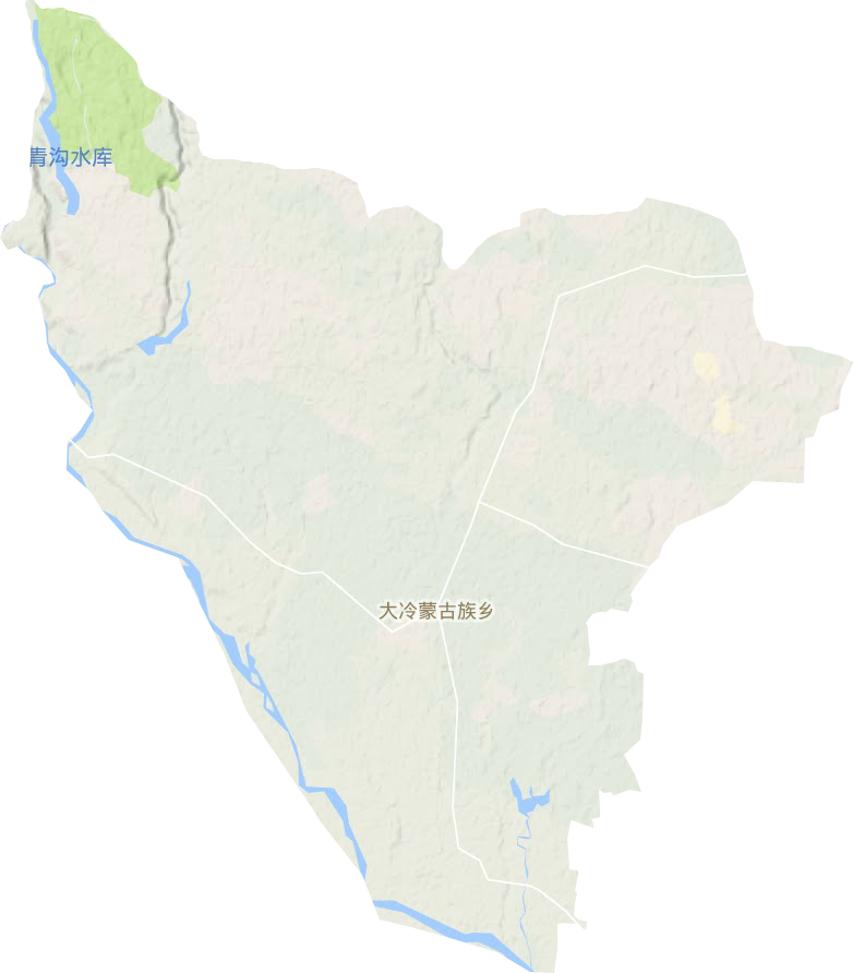 大冷蒙古族镇地形地图