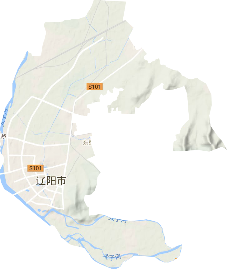 东京陵街道地形地图