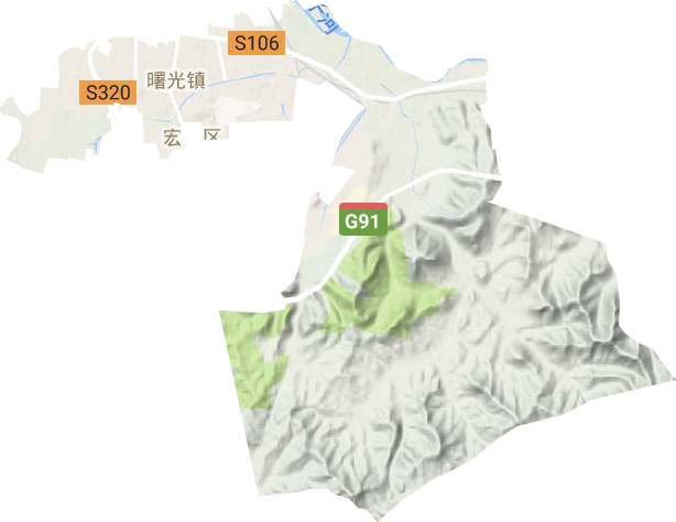 曙光镇地形地图