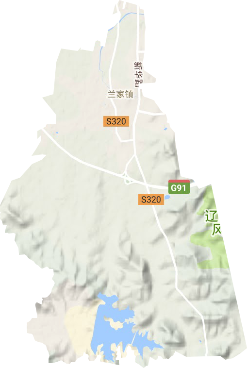 兰家镇地形地图