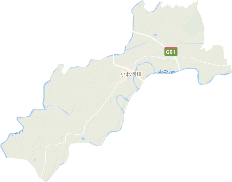 小北河镇地形地图
