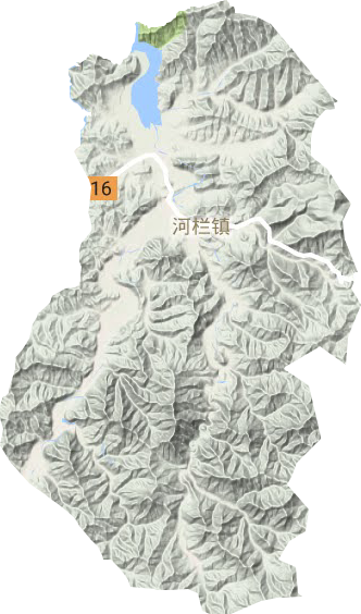 河栏镇地形地图