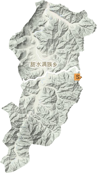 甜水满族乡地形地图