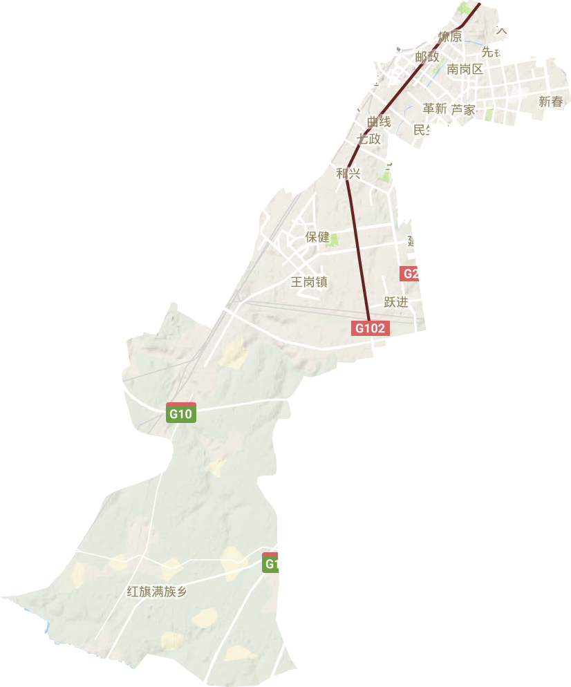 南岗区地形地图