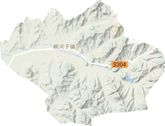 柳河子镇地形地图