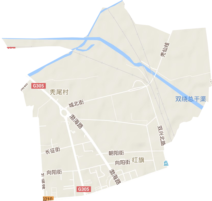 红旗街道地形地图