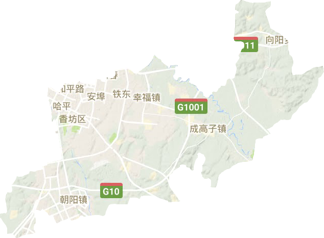 香坊区地形地图