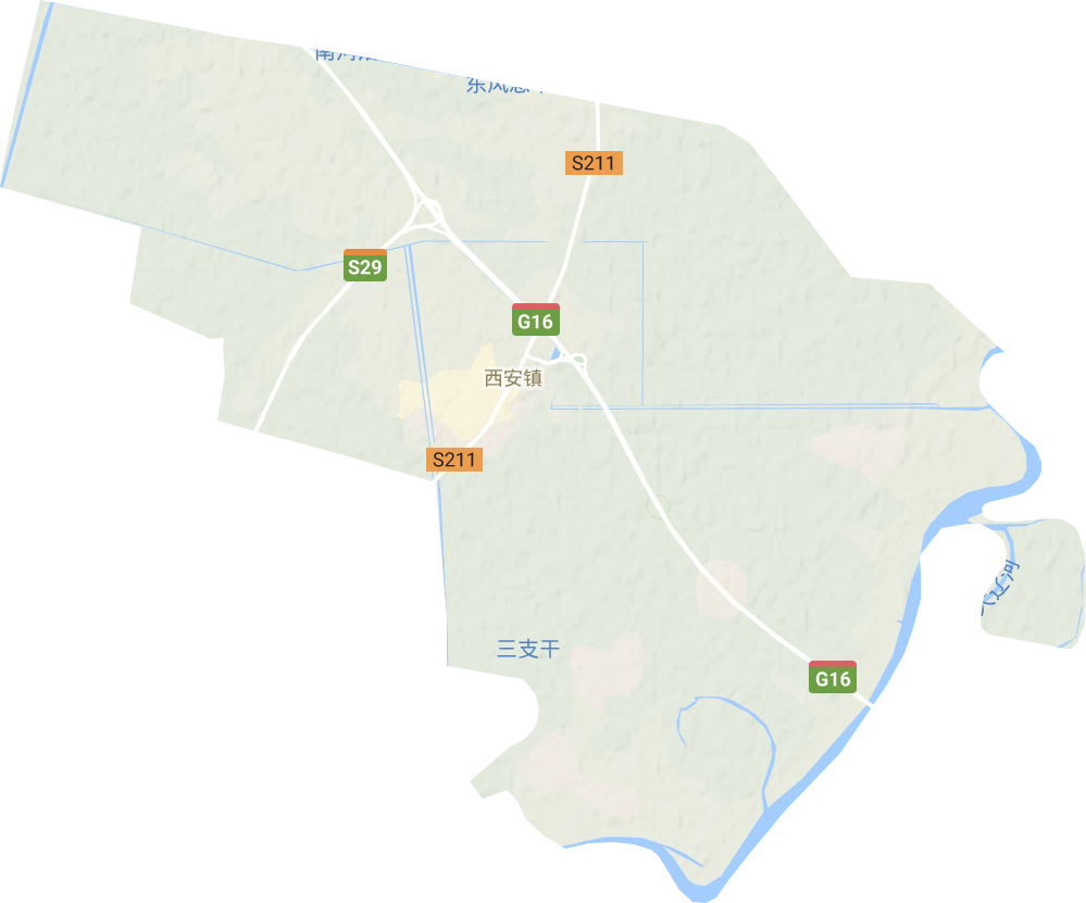 西安镇地形地图