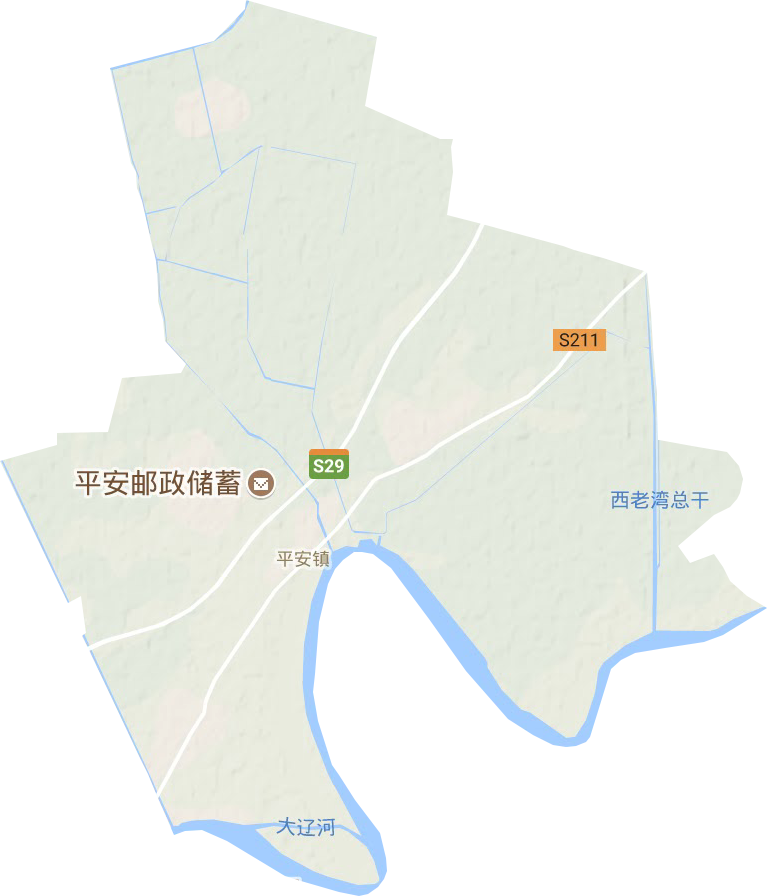 平安镇地形地图