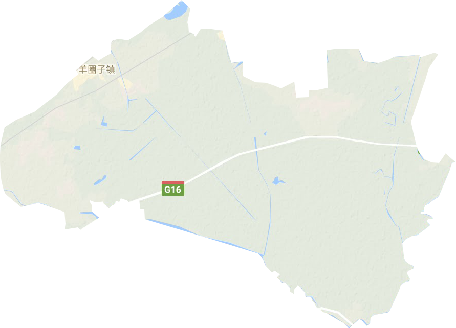 羊圈子镇地形地图