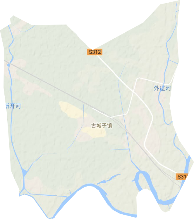 古城子镇地形地图