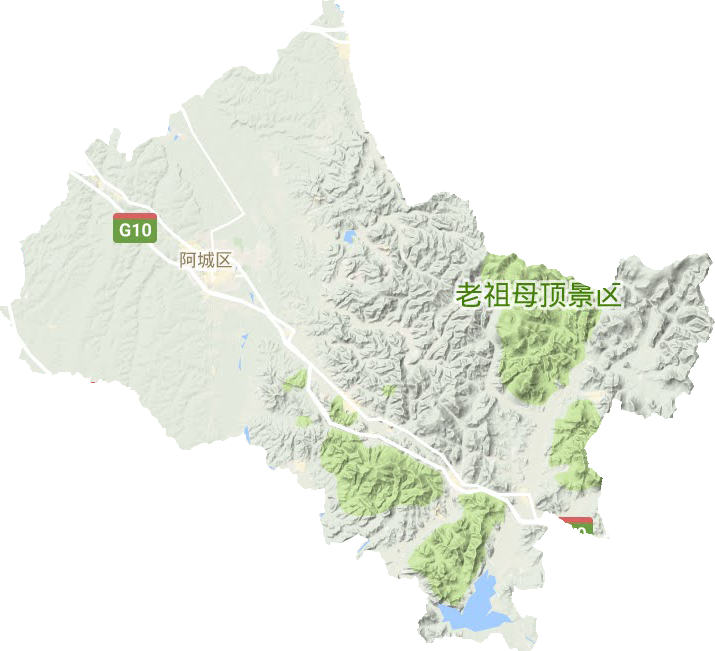 阿城区地形地图