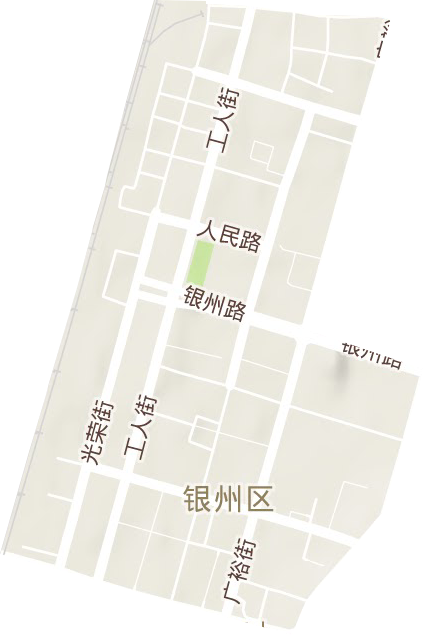 工人街道地形地图