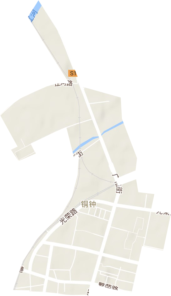 铜钟街道地形地图