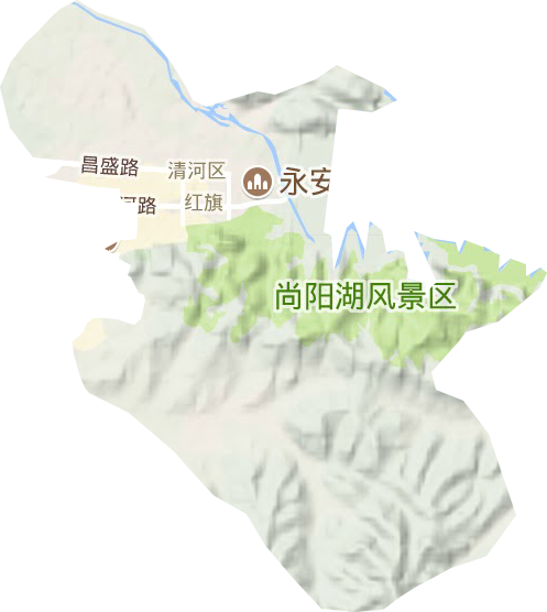 红旗街道地形地图