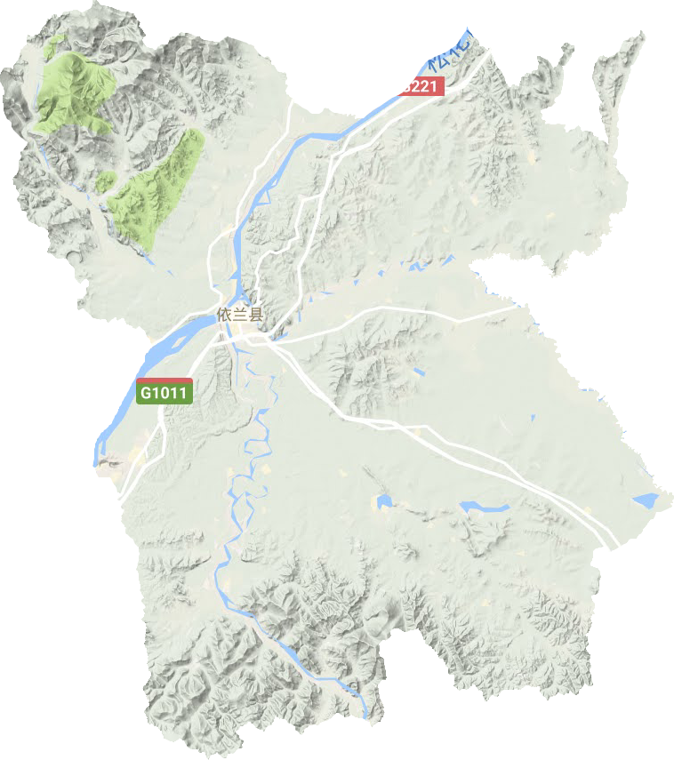 依兰县地形地图