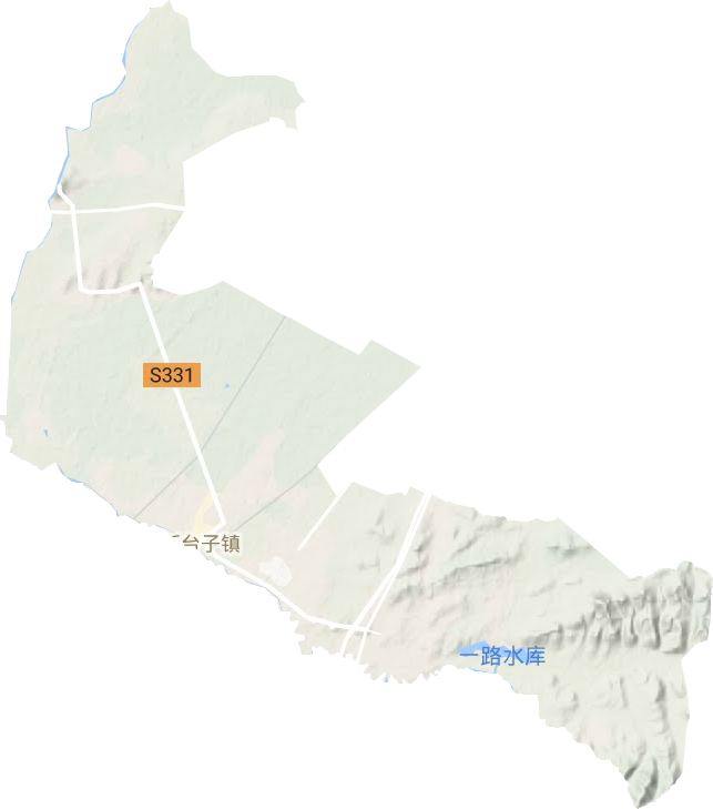 新台子镇地形地图