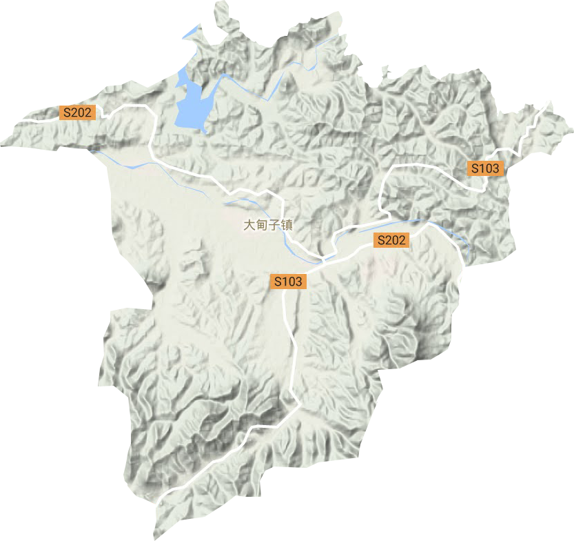 大甸子镇地形地图