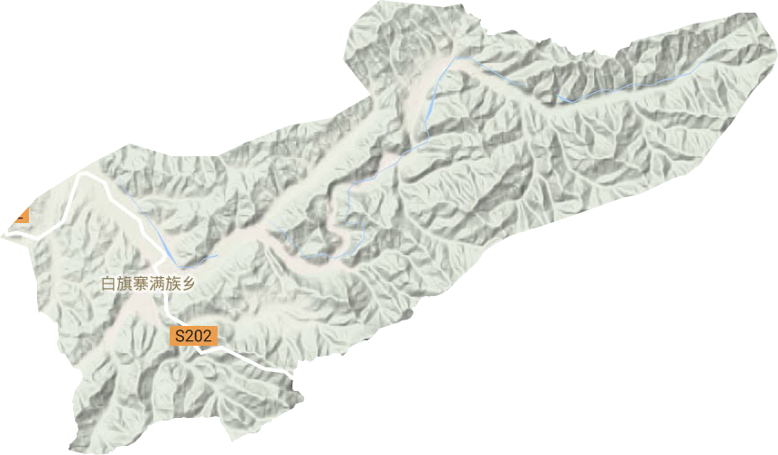 白旗寨满族乡地形地图
