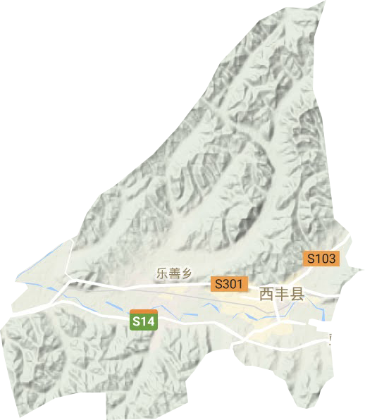 西丰镇地形地图
