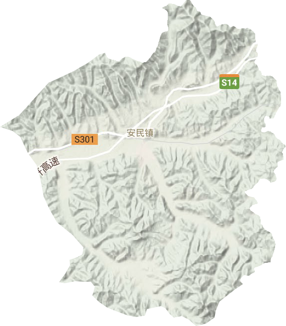 安民镇地形地图