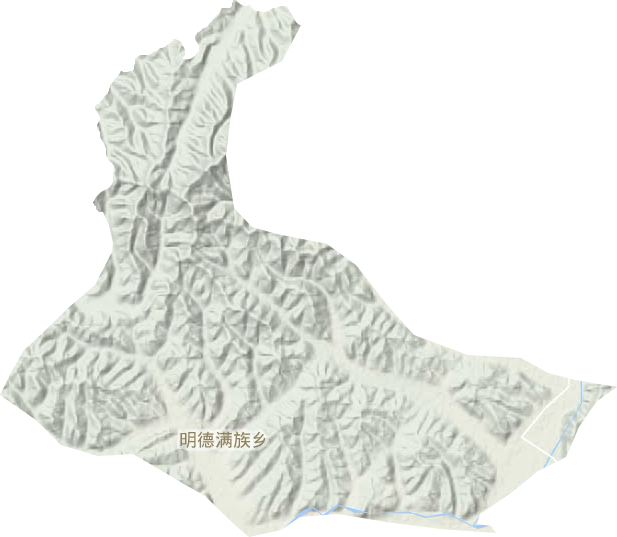 明德满族乡地形地图