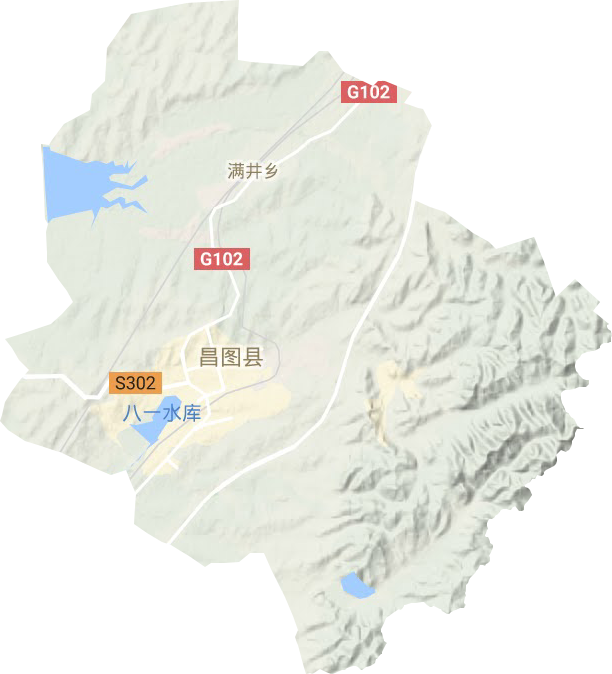 昌图镇地形地图