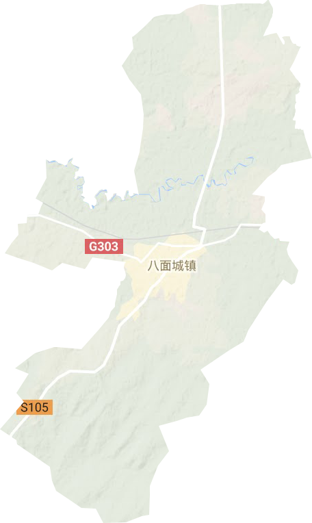 八面城镇地形地图