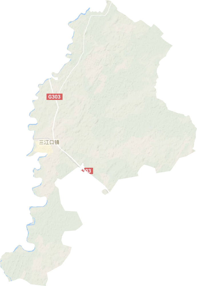三江口镇地形地图