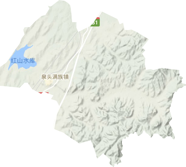 泉头镇地形地图