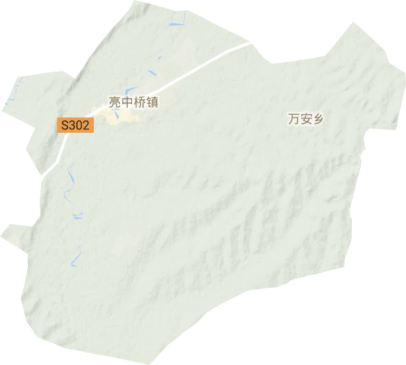 亮中桥镇地形地图