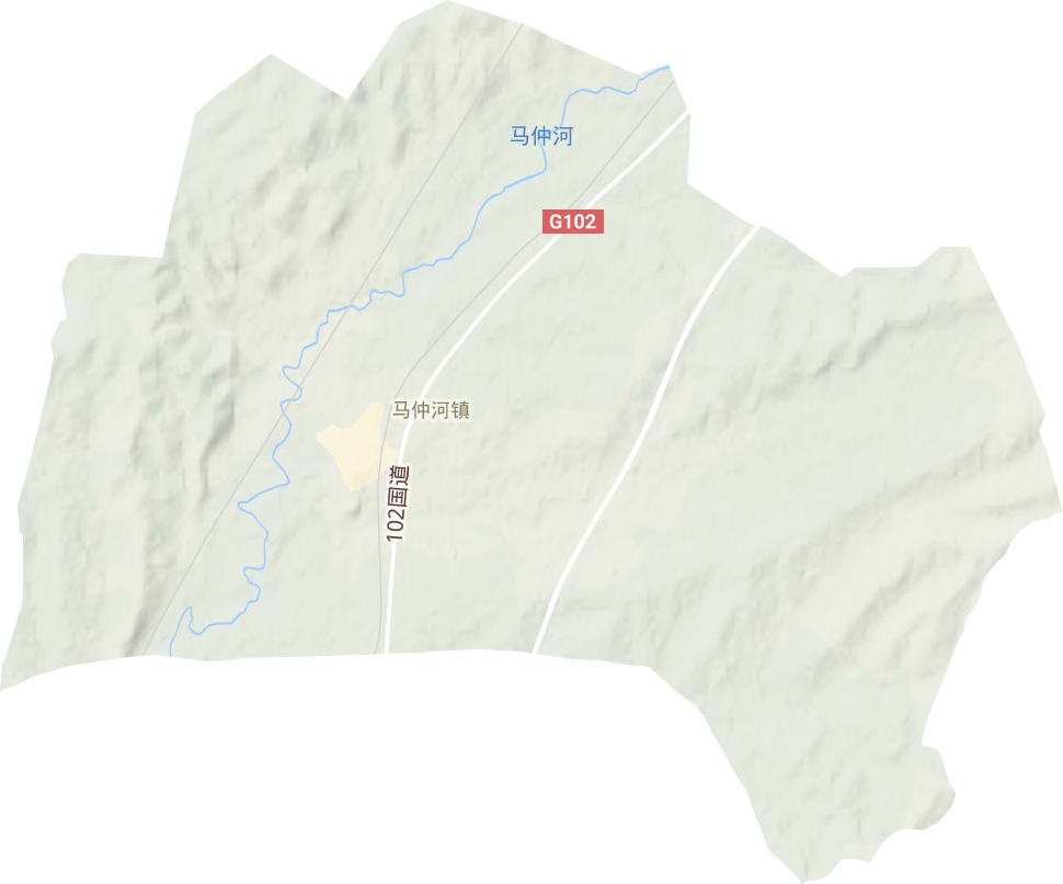 马仲河镇地形地图