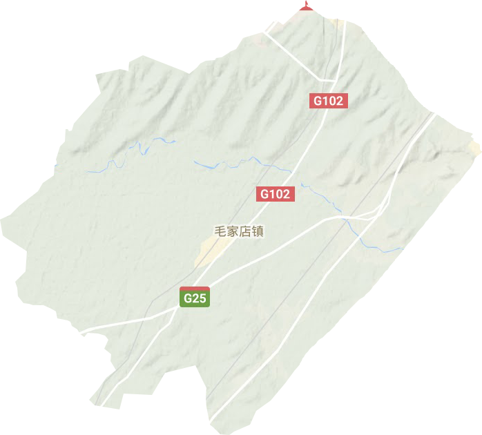 毛家店镇地形地图