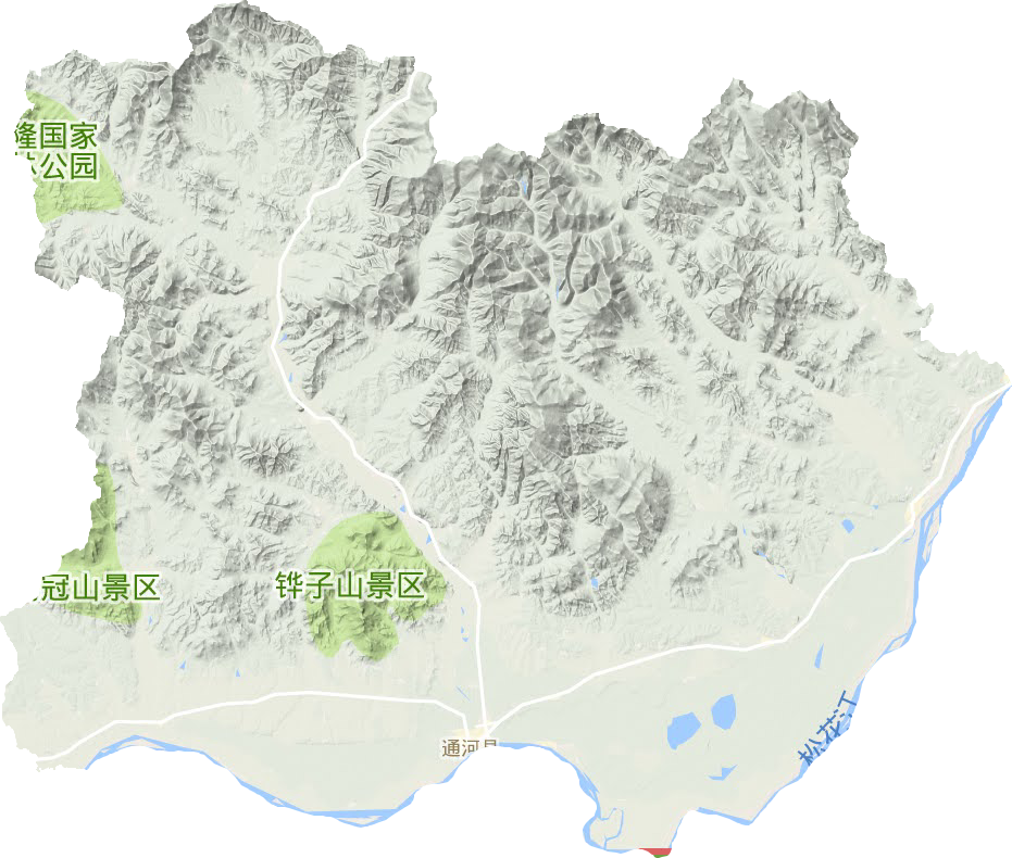 通河县地形地图