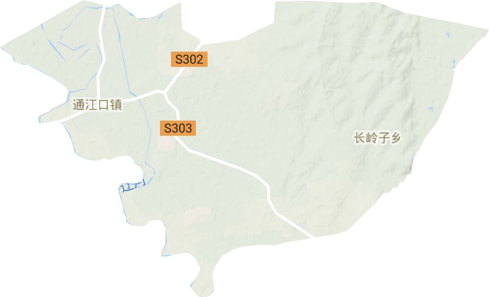 通江口镇地形地图
