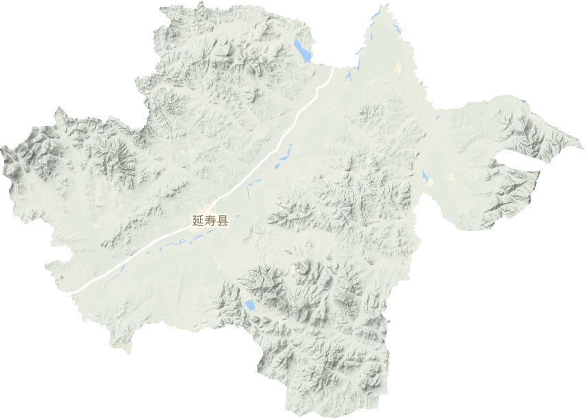 延寿县地形地图