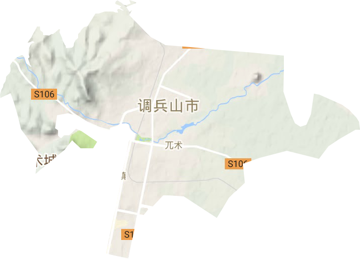 调兵山街道地形地图