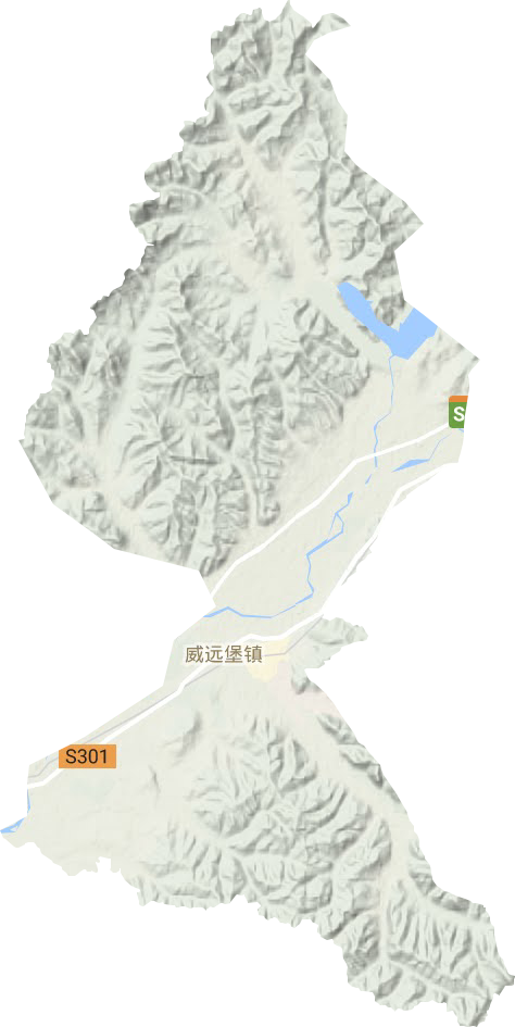 威远堡镇地形地图