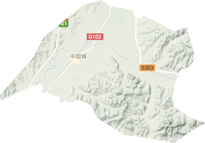 中固镇地形地图