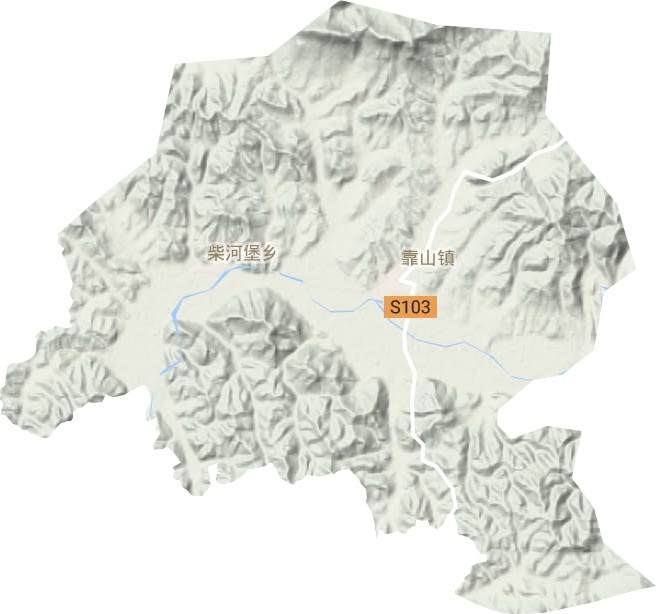 靠山镇地形地图