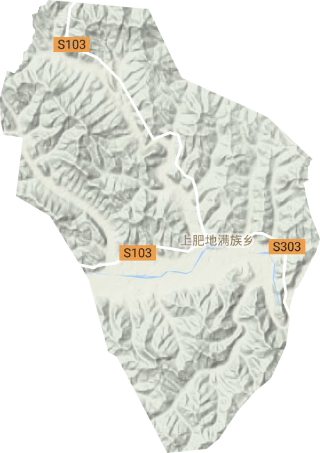 上肥地满族镇地形地图