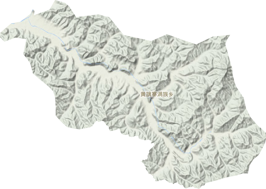 黄旗寨满族镇地形地图