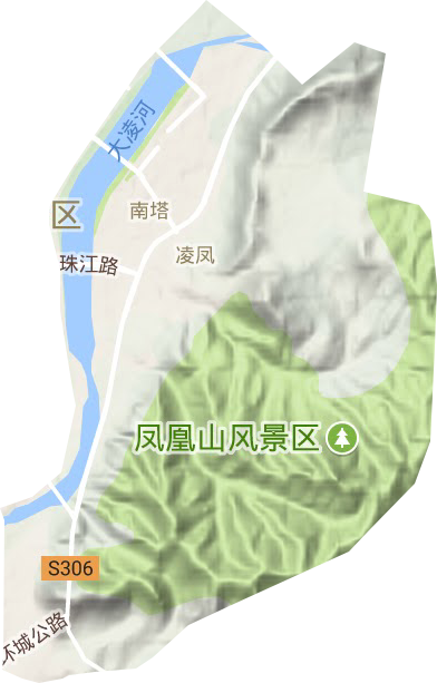 凌凤街道地形地图