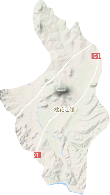 桃花吐镇地形地图