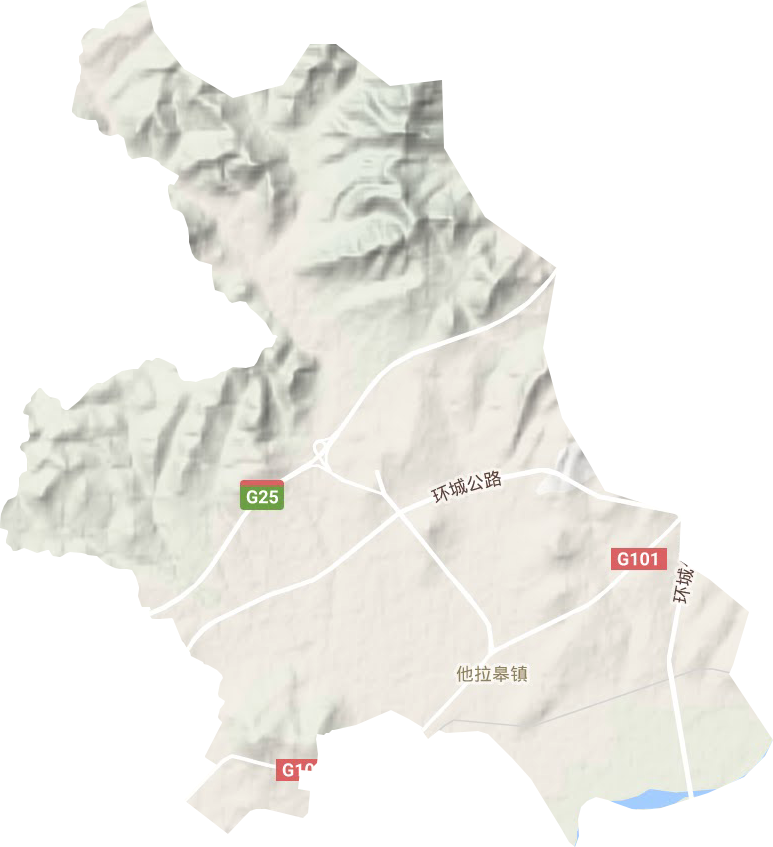 他拉皋镇地形地图
