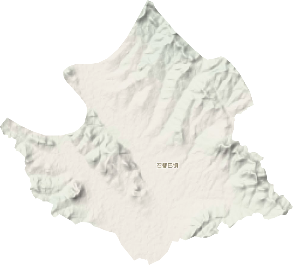 召都巴镇地形地图