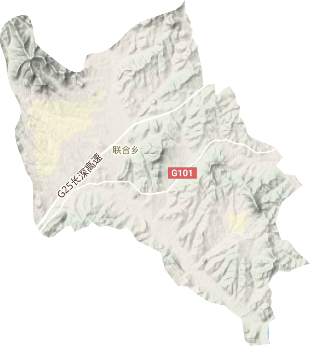 联合镇地形地图